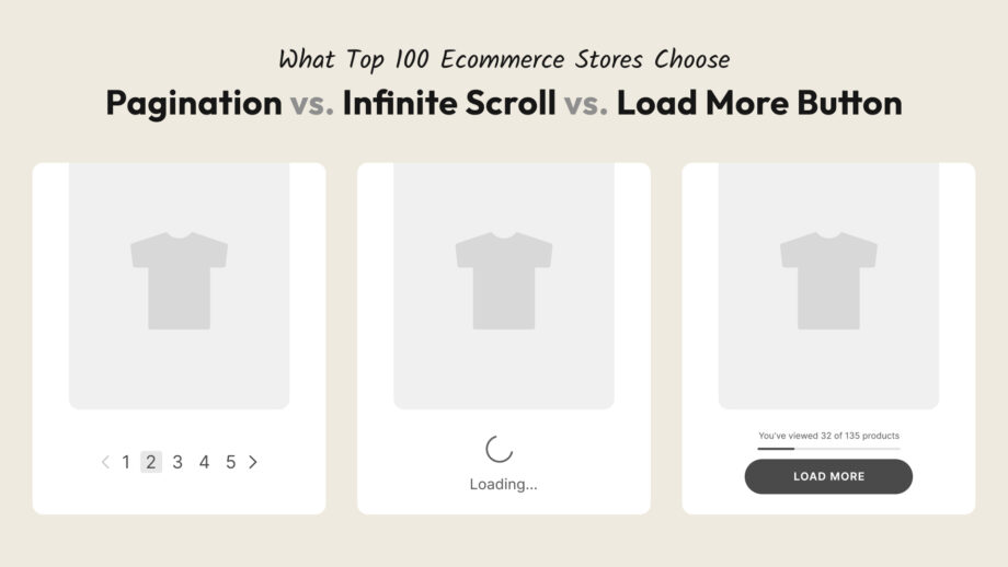 Top 100 stores Pagination vs. Infinite Scroll vs. Load More Button